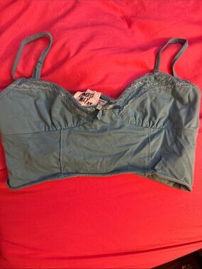 Princess Polly Teal Lace-Trim Longline Bralette